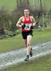 Kerry Liam Wilson (Ron Hill Cumbusland) finishing 3rd and 40-44 winner, males 35 to 64 race, BMAF Cross Country, Herrington, Sunderland.